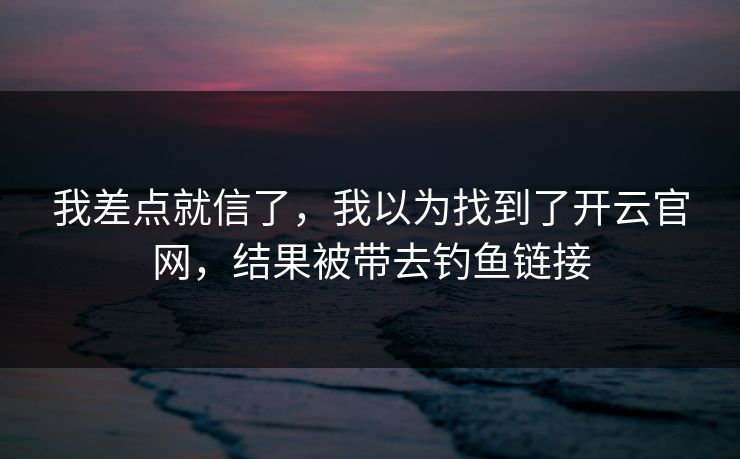 我差点就信了，我以为找到了开云官网，结果被带去钓鱼链接