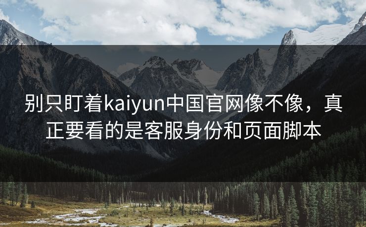 别只盯着kaiyun中国官网像不像，真正要看的是客服身份和页面脚本